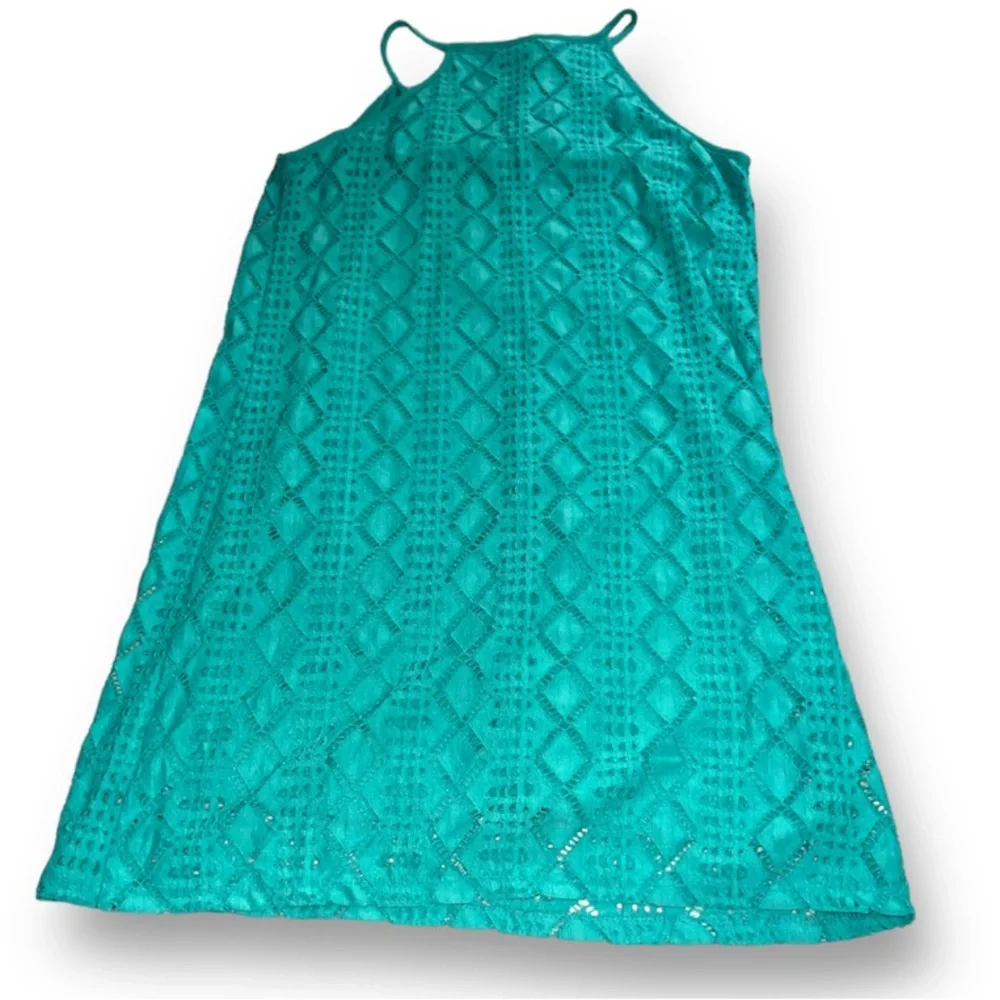 Lily Rose Dress Spaghetti Strap Crochet Lace Mini Dress Size Small Aqua Blue NWT